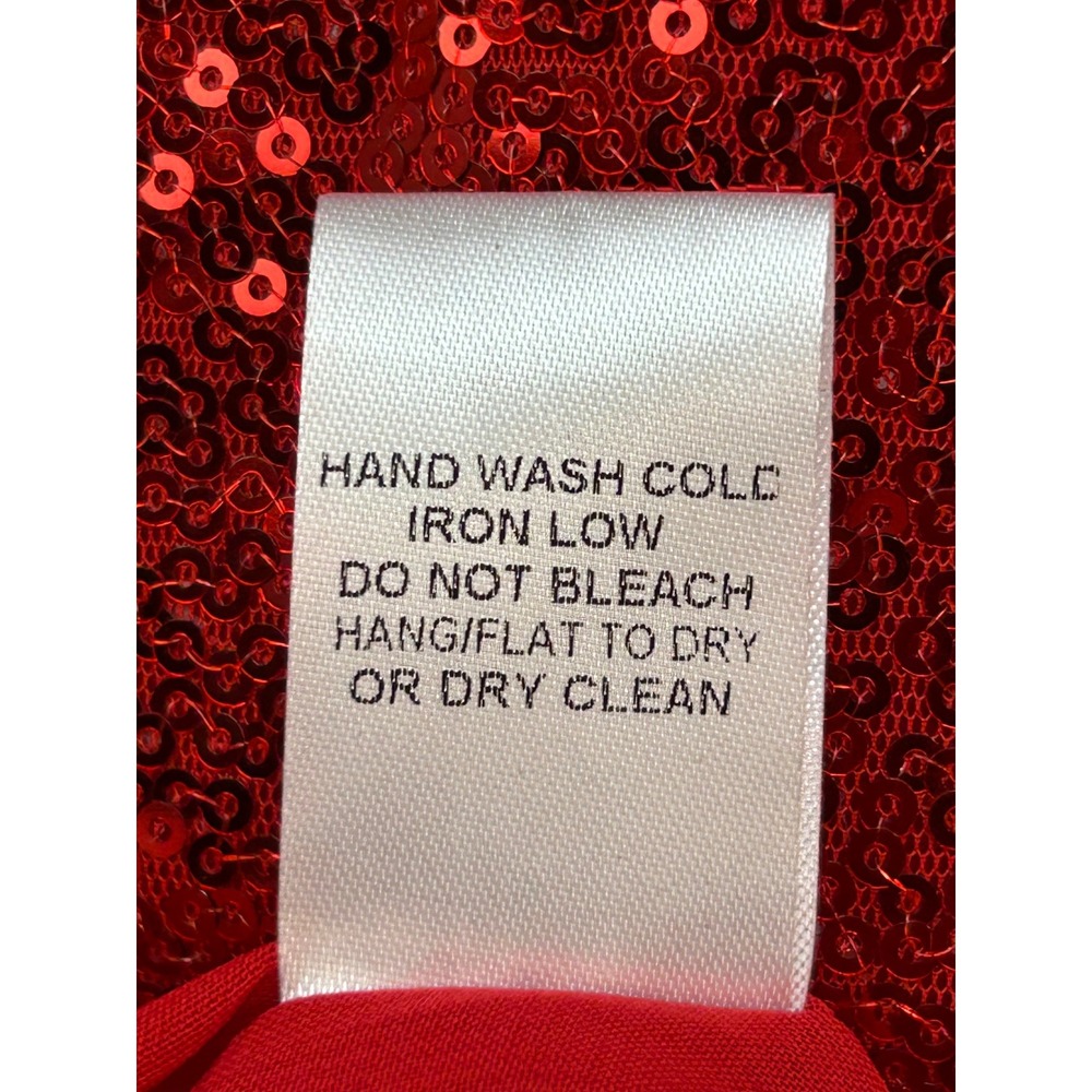 Oddi Camisole Women Large Red Sequin Front Tank Top Shiny Party Festival - Picture 6 of 8